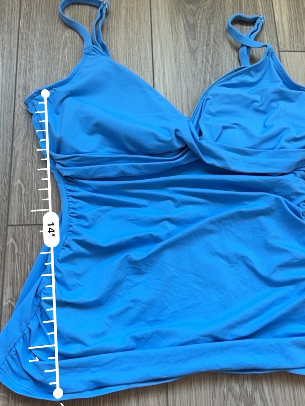 Lauren Ralph Lauren Blue Turquoise Tankini Bathing suit Top size 14 - Picture 7 of 7